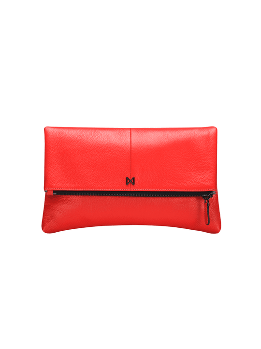 MOFE Handbags -  ESOTERIC foldover clutch Tomato/Gunmetal / Genuine Leather
