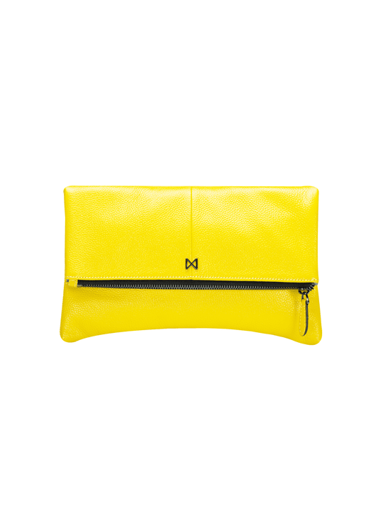 MOFE Handbags -  ESOTERIC foldover clutch Yellow/Gunmetal / Genuine Leather
