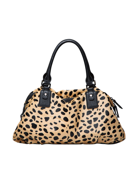 URBANE cheetah satchel Cheetah/Black / Genuine Leather