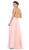 May Queen - MQ1026 Rhinestone-Encrusted Sweetheart Empire Chiffon Evening Dress In Pink