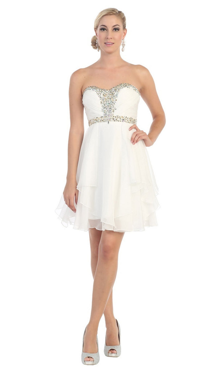 Sassy Strapless Sequined Cocktail Dress