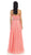 May Queen - Crystal Flourished Chiffon Long Prom Gown in Pink