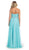 May Queen - Crystal Flourished Chiffon Long Prom Gown in Blue