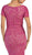 May Queen - MQ1074 Lace V-neck Sheath Evening Dress