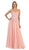 May Queen - Floral Applique Chiffon Evening Dress