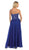 Floral Applique Chiffon Evening Dress