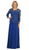 Sheer Quarter Sleeve  Long Lace Evening Gown