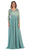 Quarter Sleeve Illusion Empire Formal Dress