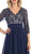 Quarter Sleeve Illusion Empire Formal Dress