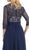 Quarter Sleeve Illusion Empire Formal Dress
