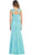 May Queen - MQ-1217 Lace V-neck Trumpet Evening Dress