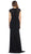 May Queen - MQ1246 Elegant Laced Illusion Neck Long Evening Dress in Black