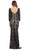 Overlaid Lace V-Neck Sheath Evening Gown