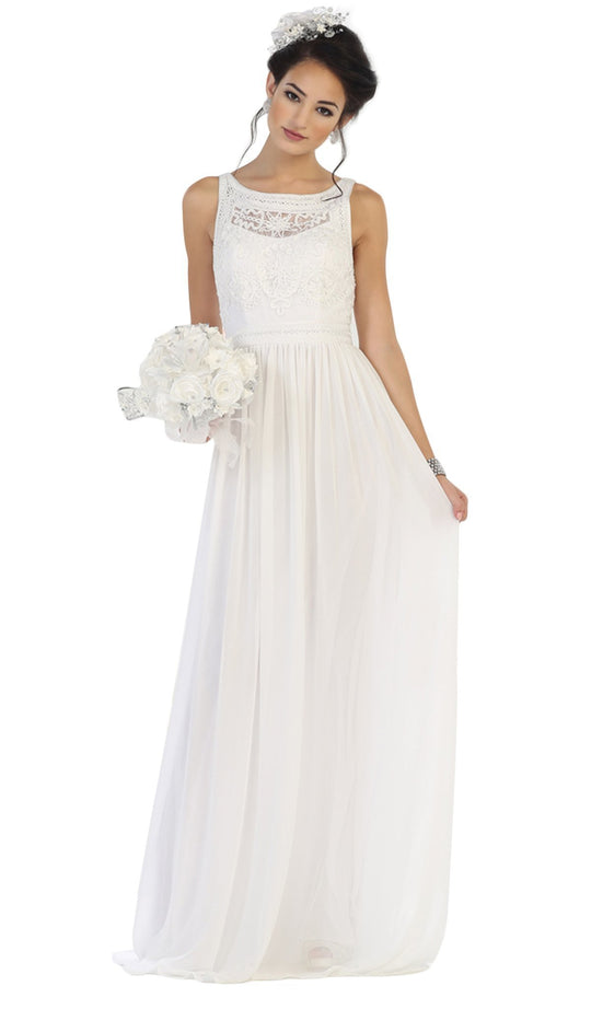 May Queen - Embroidered Jewel A-line Evening Dress