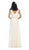 May Queen - MQ1400 Jeweled V-Neck Chiffon A-Line Evening Dress In White