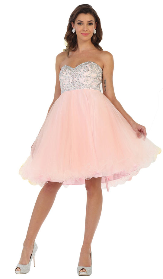 May Queen - Strapless Sweetheart A-line Cocktail Dress