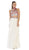 Multi-Floral Embroidered Bodice Two Piece Long Evening Dress