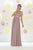 May Queen - MQ1428 Cap Sleeve Lace Applique Long Dress in Pink