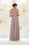 May Queen - MQ1428 Cap Sleeve Lace Applique Long Dress in Pink