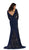 Paneled Sheer Lace Sheath Long Evening Gown