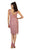 May Queen - MQ1485 Embroidered V-Neck Sheath Cocktail Dress In Purple