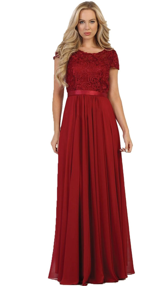 Lace Chiffon A-line Evening Dress