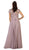 May Queen A-line Lace Chiffon Evening Dress - 1 pc Mauve In Size L Available In Mauve