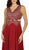 Scalloped Metallic Lace A-Line Prom Gown