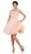 May Queen - MQ1498 Lace Pleated A-Line Cocktail Dress In Pink