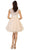 May Queen - MQ1498 Lace Pleated A-Line Cocktail Dress In Neutral