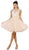 May Queen - MQ1498 Lace Pleated A-Line Cocktail Dress In Neutral