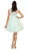 May Queen - MQ1498 Lace Pleated A-Line Cocktail Dress In Green