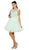 May Queen - MQ1498 Lace Pleated A-Line Cocktail Dress In Green
