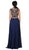 Embroidered Illusion Jewel A-line Evening Dress