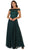May Queen - MQ1514 Lace Overlaid Off-Shoulder A-Line Bridal Gown in Green