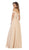 May Queen - MQ-1515 Ruched Off Shoulder Bridal Dress in Neutral