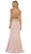 May Queen - Gilded Halter Neck Trumpet Dress MQ1538 - 1 pc Blush In Size 2 Available