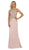 May Queen - Gilded Halter Neck Trumpet Dress MQ1538 In Pink