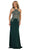 May Queen - MQ1538 Gilded Halter Neck Trumpet Dress In Green