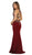 May Queen - MQ1538 Gilded Halter Neck Trumpet Dress In Red