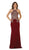 May Queen - MQ1538 Gilded Halter Neck Trumpet Dress In Red