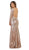 May Queen - MQ1552 Embellished Long Sleeve Trumpet Dress In Pink