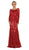 May Queen - MQ1552 Embellished Long Sleeve Trumpet Dress In Red