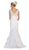 May Queen Bridal - MQ1564 Lace Bateau Mermaid Dress With Train In White