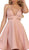 May Queen - MQ1566 Strappy Sweetheart A-Line Cocktail Dress In Pink