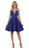May Queen - MQ1566 Strappy Sweetheart A-Line Cocktail Dress In Blue