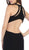 May Queen - MQ1579 Multi-Cutout Beaded Halter Sheath Gown In Black