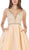 May Queen - MQ1581 Beaded Embroidered Plunging Ballgown In Neutral