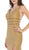 May Queen - MQ1582 Plunging Beaded Tri-Band High Slit Gown In Gold