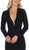 May Queen - MQ1583 Long Sleeve Deep V-neck Trumpet Dress In Black